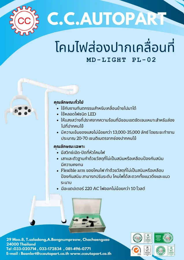 ปก โคมไฟส่องปาก MD-LIGHT PL-02 (ภาษาไทย)