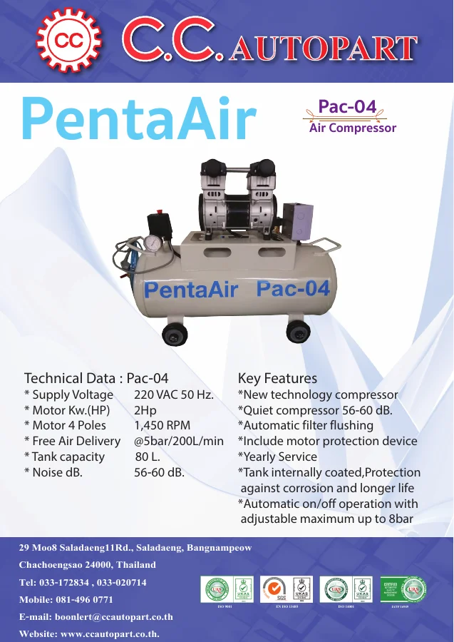 ปก เครื่องอัดอากาศ PentaAir PAC-04